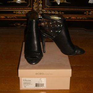 BCBGENERATION MALCOLM OPEN TOE HEELS SHOES 7M  \